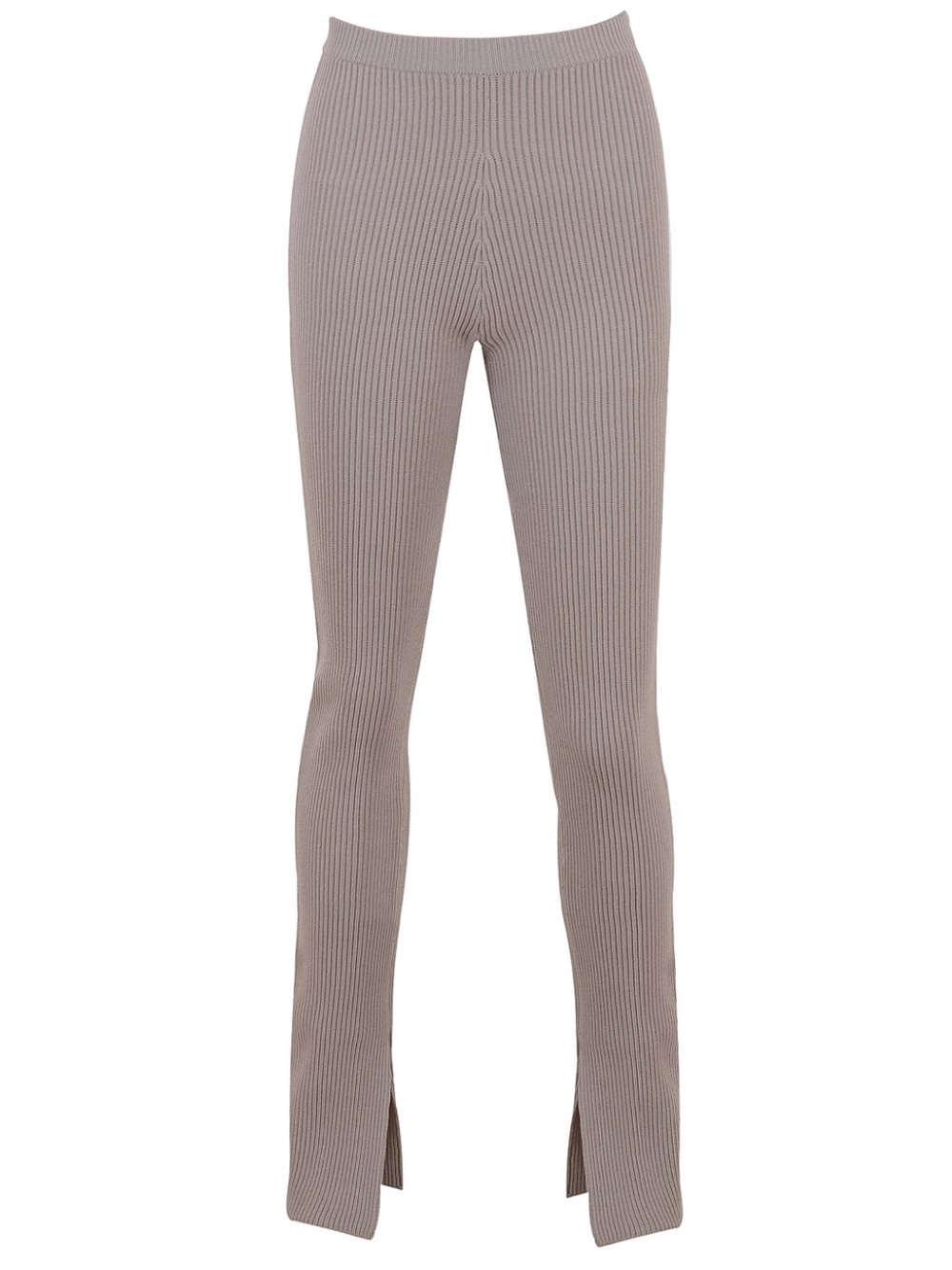 House of CB MITZI TAUPE RIBBED KNIT LEGGINGS